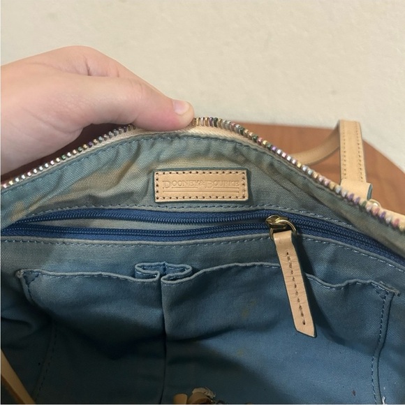 Dooney & Bourke
Cream Tan Shoulder
Bag Leather Trim Coated
Monogram Rainbow - Picture 7 of 10